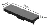 Aluminium Top Cap - For Blade panels - 50x16x4MM